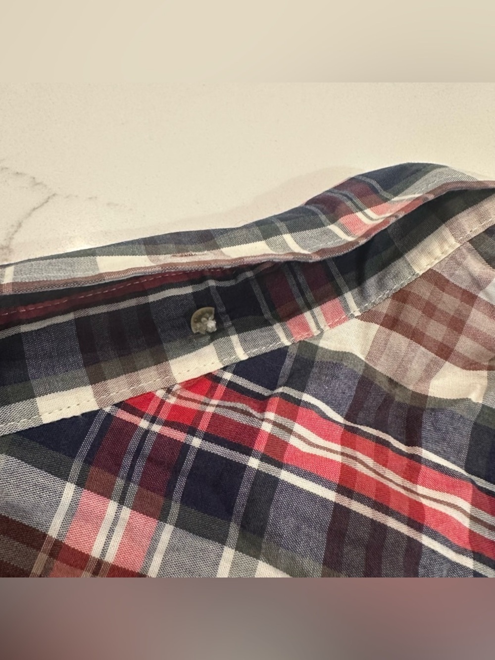 Ben Sherman Plaid Union Fit Button Down Shirt Men XL Red Blue Tan Preppy Cotton - Picture 10 of 10